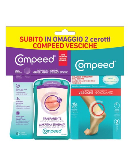 COMPEED TRATTAMENTO DELL'HERPES LABIALE+ CEROTTI VESCICHE MISURA MEDIA 17 PEZZI