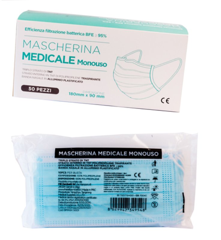 MASCHERINA MEDICALE MONOUSO 10 PEZZI
