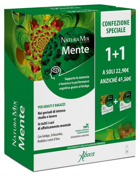 NATURA MIX ADVANCED MENTE 10 FLACONCINI + 10 FLACONCINI 300ML CONFEZIONE SPECIALE