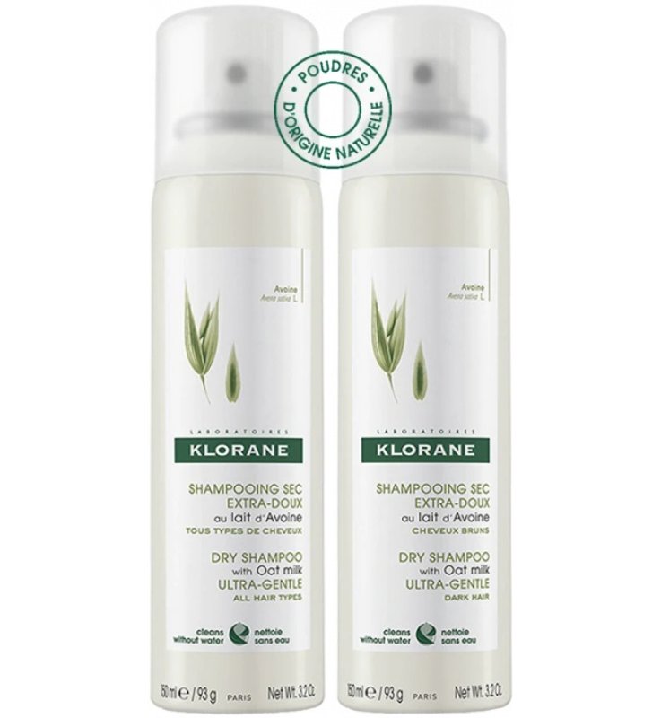 KLORANE DUO SHAMPOO SECCO ALL'AVENA L19 150 ML X 2 PEZZI