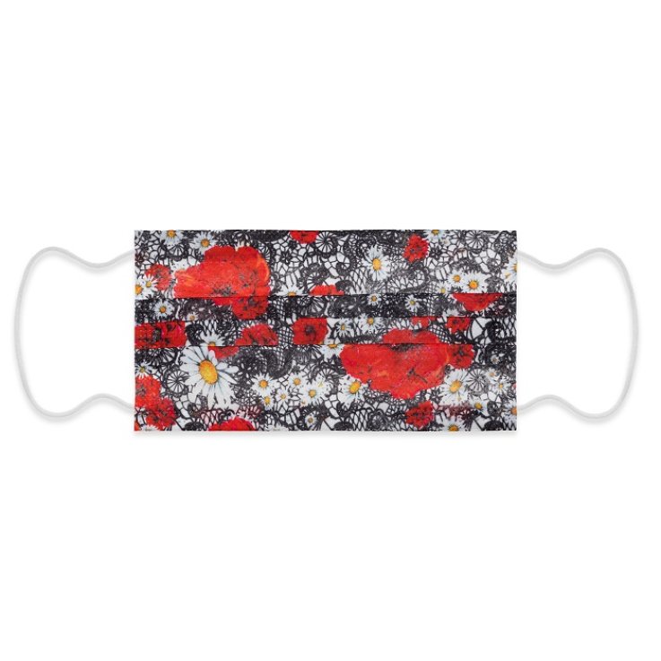 MYMASK PRO TIPO I MASCHERINA CHIRURGICA PAPAVERI 10 PEZZI MYMASK PRO TIPO I MASCHERINA CHIRURGICA PAPAVERI 10 PEZZI