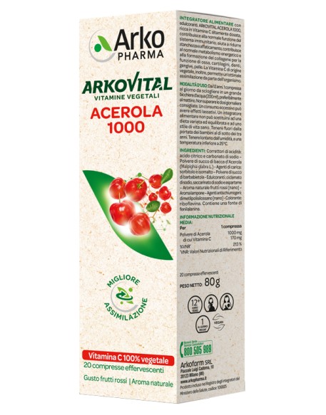 ARKOVITAL ACEROLA EFFERV 20CPR