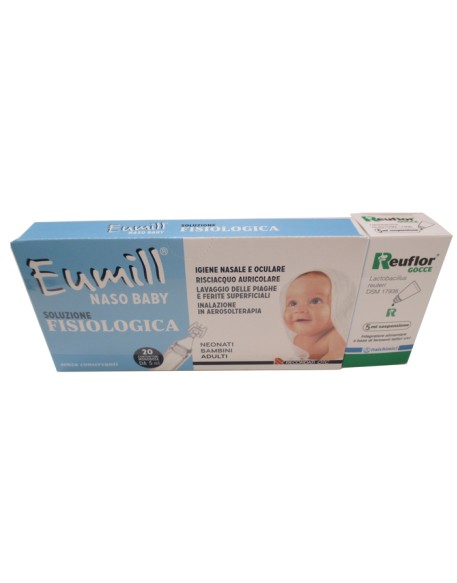 REUFLOR EUMILL NASO BIPACK REUFLOR GOCCE 5 ML + EUMILL NASOBABY SOLUZIONE FISIOLOGICA 20 FIALOIDI DA 5 ML