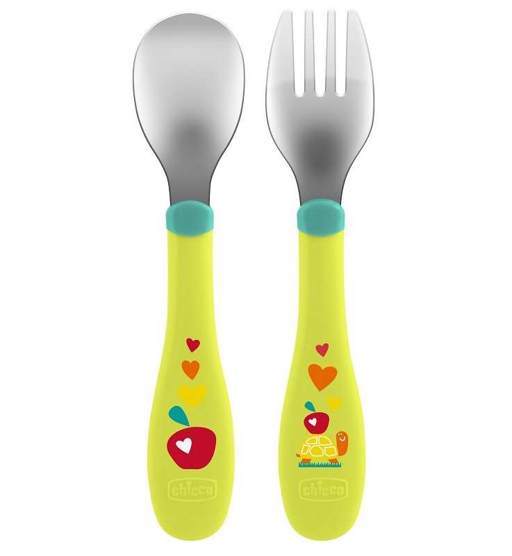 POSATE 161023 INOX 18M+ VERDE