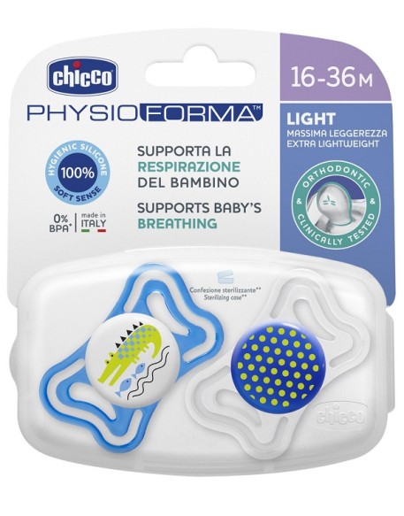 CHICCO SUCCHIETTO LIGHT BOY SILICONE 16-36 MESI 2 PEZZI