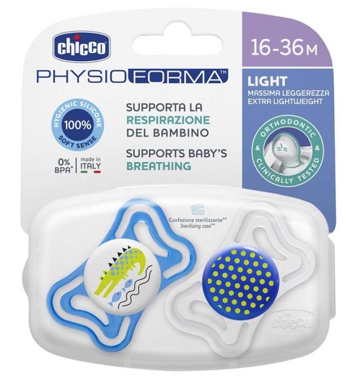 CHICCO SUCCHIETTO LIGHT BOY SILICONE 16-36 MESI 2 PEZZI