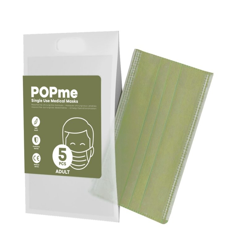 POPME MASK CHIR ARMY GREEN 5PZ