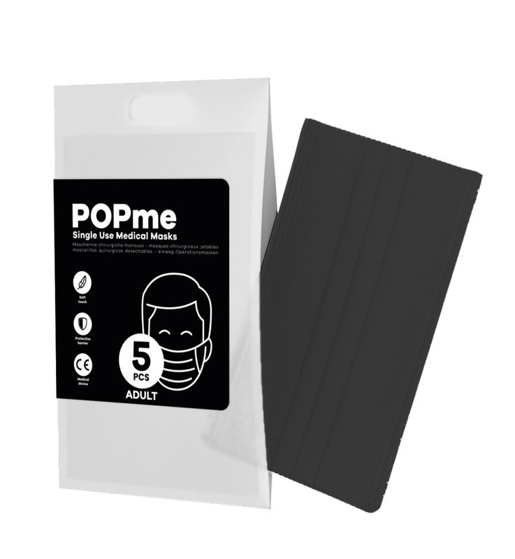 POPME MASK CHIR BLACK 5PZ