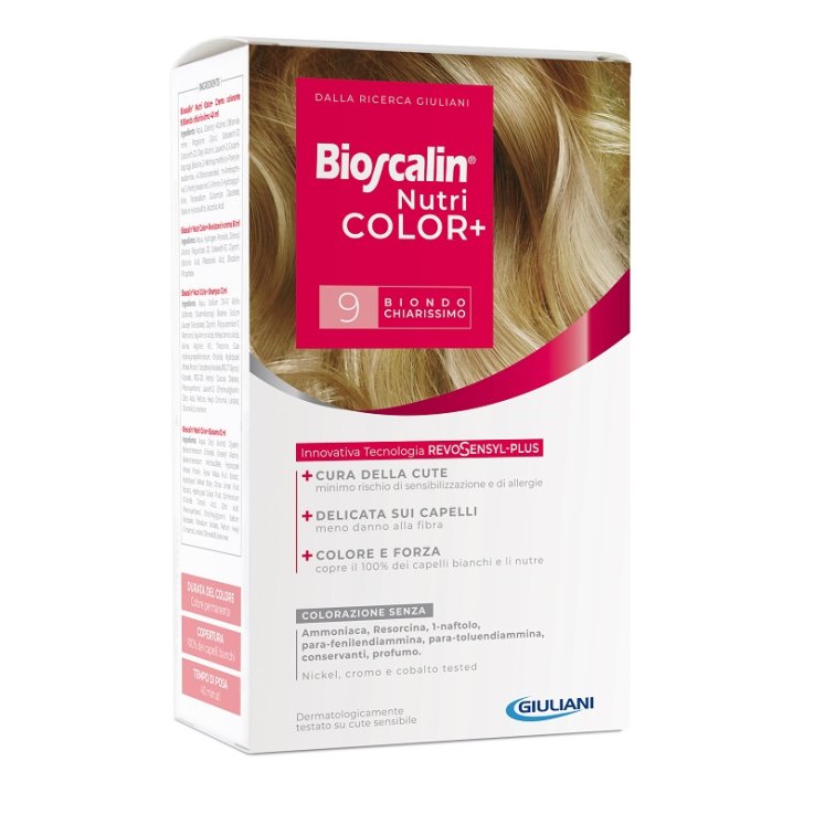BIOSCALIN NUTRICOLOR PLUS 9 BIONDO CHIARISSIMO CREMA COLORANTE 40 ML + RIVELATORE CREMA 60 ML + SHAMPOO 12 ML + TRATTAMENTO FINALE BALSAMO 12 ML BIOSCALIN NUTRICOLOR PLUS 9 BIONDO CHIARISSIMO CREMA COLORANTE 40 ML + RIVELATORE CREMA 60 ML + SHAMPOO 12 ML + TRATTAMENTO FINALE BALSAMO 12 ML