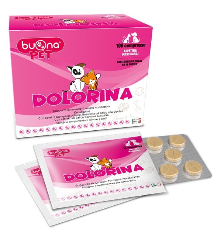 Dolorina Compresse Mangime Complementare la normale funzione nocicettiva di Cani e Gatti - 100 pz