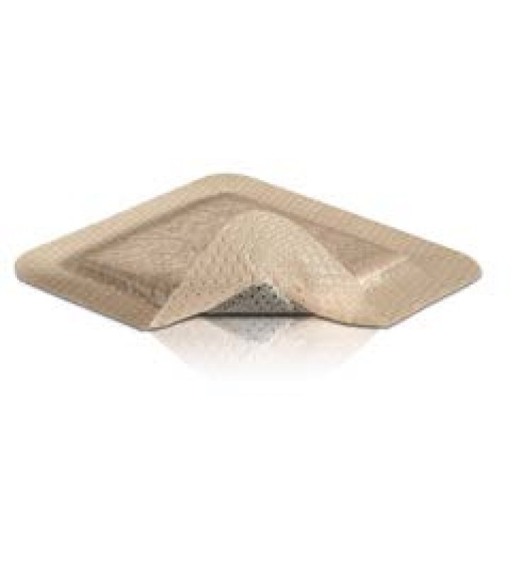 MEDICAZIONE IN SCHIUMA DI POLIURETANO MEPILEX BORDER AG CONARGENTO ASSORBENTE ANTIMICROBICA BORDO INTEGRATO STRATO DI CONTATTO IN SILICONE MORBIDO 7,5X7,5 CM 5 PEZZI