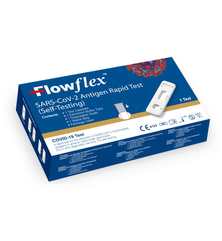 TEST ANTIGENICO RAPIDO COVID-19 FLOWFLEX AUTODIAGNOSTICO DETERMINAZIONE QUALITATIVA ANTIGENI SARS-COV-2 IN TAMPONI NASALI MEDIANTE IMMUNOCROMATOGRAFIA TEST ANTIGENICO RAPIDO COVID-19 FLOWFLEX AUTODIAGNOSTICO DETERMINAZIONE QUALITATIVA ANTIGENI SARS-COV-2 IN TAMPONI NASALI MEDIANTE IMMUNOCROMATOGRAFIA