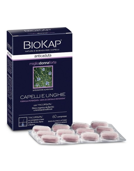 BIOKAP ANTICADUTA MIGLIO DONNA FORTE CON TRICOFOLTIL 60 COMPRESSE