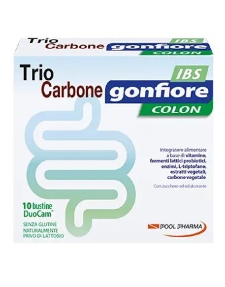 TRIOCARBONE GONFIORE IBS 10 BUSTE DUOCAM DA 2 G + 1,5 G