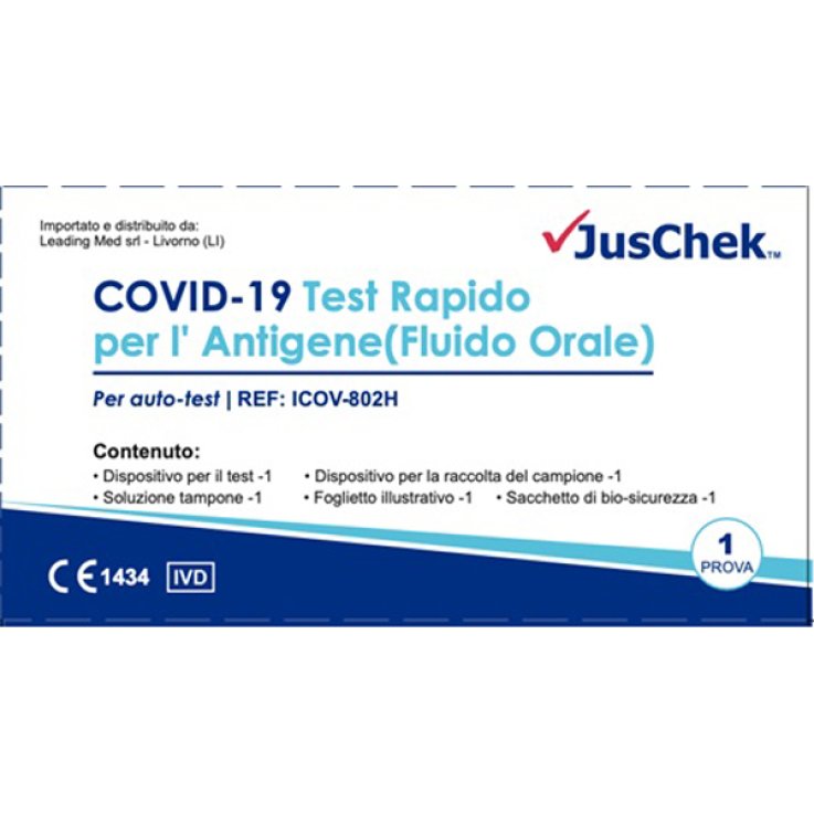 TEST ANTIGENICO RAPIDO COVID-19 JUSCHEK AUTODIAGNOSTICO DETERMINAZIONE QUALITATIVA ANTIGENI SARS-COV-2 IN CAMPIONI SALIVARI MEDIANTE IMMUNOCROMATOGRAFIA TEST ANTIGENICO RAPIDO COVID-19 JUSCHEK AUTODIAGNOSTICO DETERMINAZIONE QUALITATIVA ANTIGENI SARS-COV-2 IN CAMPIONI SALIVARI MEDIANTE IMMUNOCROMATOGRAFIA