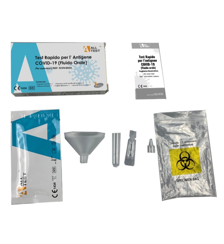 TEST ANTIGENICO RAPIDO COVID-19 ALLTEST AUTODIAGNOSTICO DETERMINAZIONE QUALITATIVA ANTIGENI SARS-COV-2 IN CAMPIONI SALIVARI MEDIANTE IMMUNOCROMATOGRAFIA