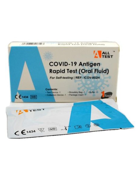 TEST ANTIGENICO RAPIDO COVID-19 ALLTEST AUTODIAGNOSTICO DETERMINAZIONE QUALITATIVA ANTIGENI SARS-COV-2 IN CAMPIONI SALIVARI MEDIANTE IMMUNOCROMATOGRAFIA