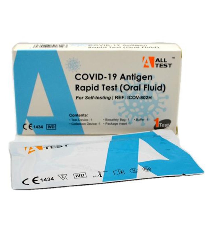 TEST ANTIGENICO RAPIDO COVID-19 ALLTEST AUTODIAGNOSTICO DETERMINAZIONE QUALITATIVA ANTIGENI SARS-COV-2 IN CAMPIONI SALIVARI MEDIANTE IMMUNOCROMATOGRAFIA