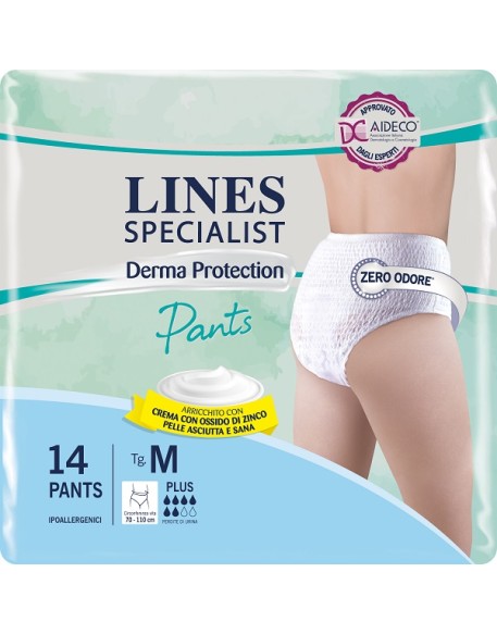 PANNOLONE PER INCONTINENZA LINES SPECIALIST DERMA PANTS PLUSM 14 PEZZI