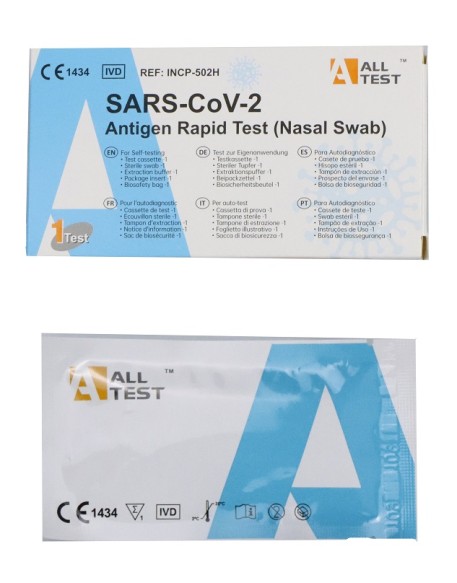 TEST ANTIGENICO RAPIDO COVID-19 ALLTEST AUTODIAGNOSTICO DETERMINAZIONE QUALITATIVA ANTIGENI SARS-COV-2 IN TAMPONI NASALIMEDIANTE IMMUNOCROMATOGRAFIA