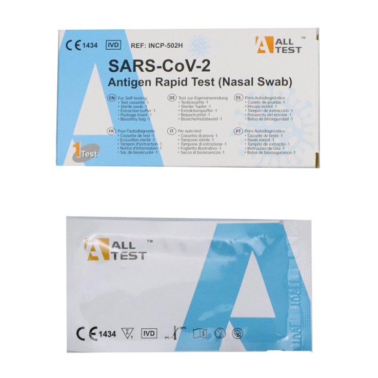 TEST ANTIGENICO RAPIDO COVID-19 ALLTEST AUTODIAGNOSTICO DETERMINAZIONE QUALITATIVA ANTIGENI SARS-COV-2 IN TAMPONI NASALIMEDIANTE IMMUNOCROMATOGRAFIA TEST ANTIGENICO RAPIDO COVID-19 ALLTEST AUTODIAGNOSTICO DETERMINAZIONE QUALITATIVA ANTIGENI SARS-COV-2 IN TAMPONI NASALIMEDIANTE IMMUNOCROMATOGRAFIA