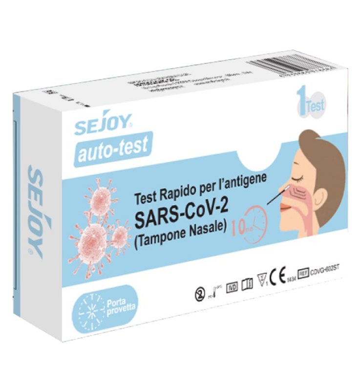 TEST ANTIGENICO RAPIDO COVID-19 SEJOY AUTODIAGNOSTICO DETERMINAZIONE QUALITATIVA ANTIGENI SARS-COV-2 IN TAMPONI NASALI MEDIANTE IMMUNOCROMATOGRAFIA