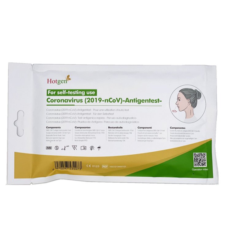 TEST ANTIGENICO RAPIDO COVID-19 HOTGEN AUTODIAGNOSTICO DETERMINAZIONE QUALITATIVA ANTIGENI SARS-COV-2 IN TAMPONI NASALIMEDIANTE IMMUNOCROMATOGRAFIA
