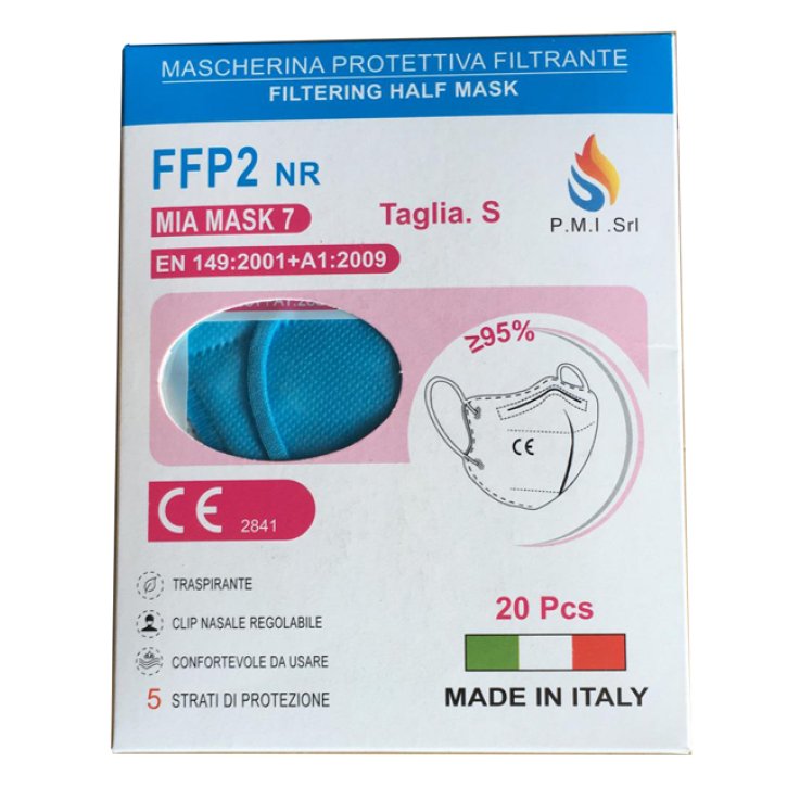 FFP2 NR MIA MASK 7 MASCHERINA PROTETTIVA FILTRANTE CATEGORIAIII WHITE S 20 PEZZI FFP2 NR MIA MASK 7 MASCHERINA PROTETTIVA FILTRANTE CATEGORIAIII WHITE S 20 PEZZI