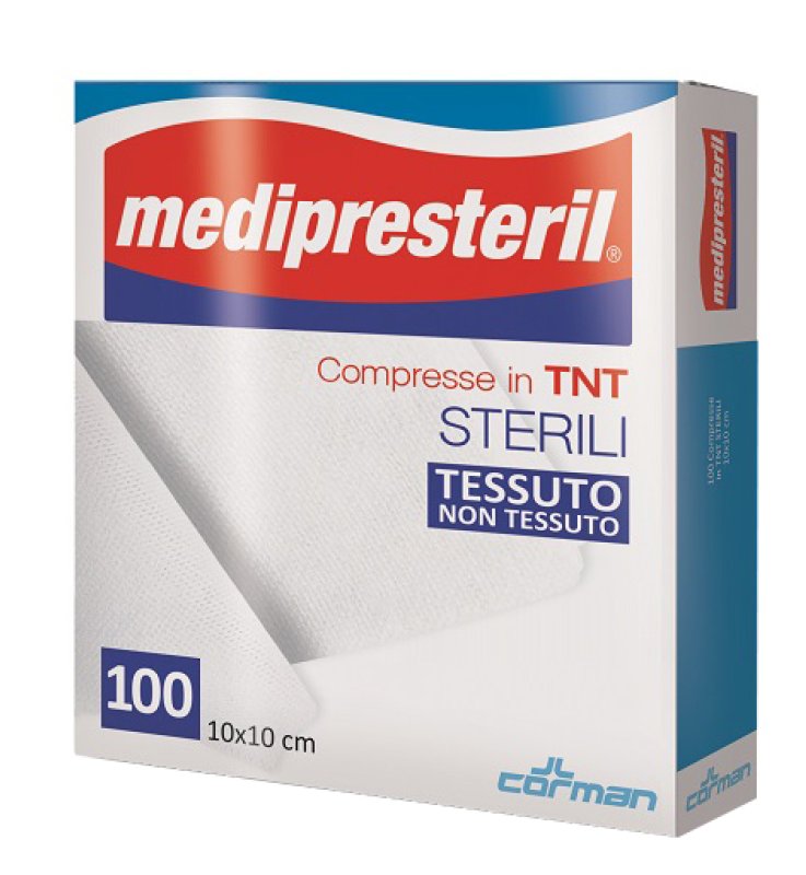 GARZA COMPRESSA MEDIPRESTERIL TNT 10X10CM 100 PEZZI