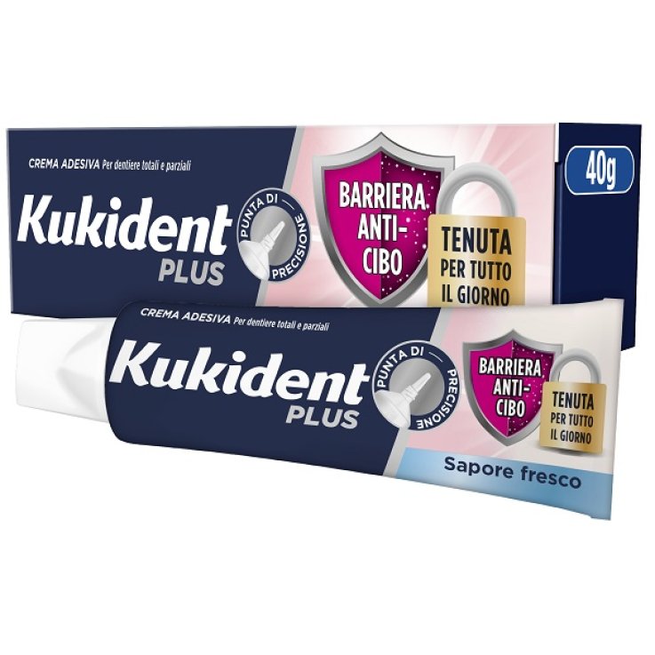 KUKIDENT PLUS DOPPIA PROTEZIONE CREMA ADESIVA DENTIERE 40 G KUKIDENT PLUS DOPPIA PROTEZIONE CREMA ADESIVA DENTIERE 40 G