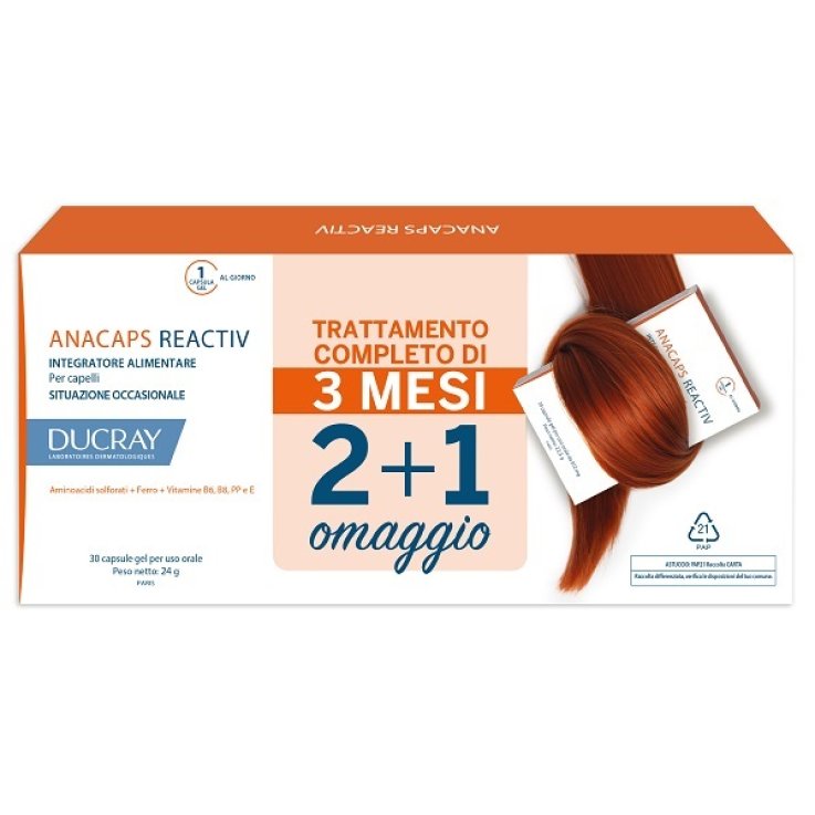 DUCRAY ANACAPS REACTIV CAPELLI SITUAZIONE OCCASIONALE 3 X 30CAPSULE DUCRAY ANACAPS REACTIV CAPELLI SITUAZIONE OCCASIONALE 3 X 30CAPSULE