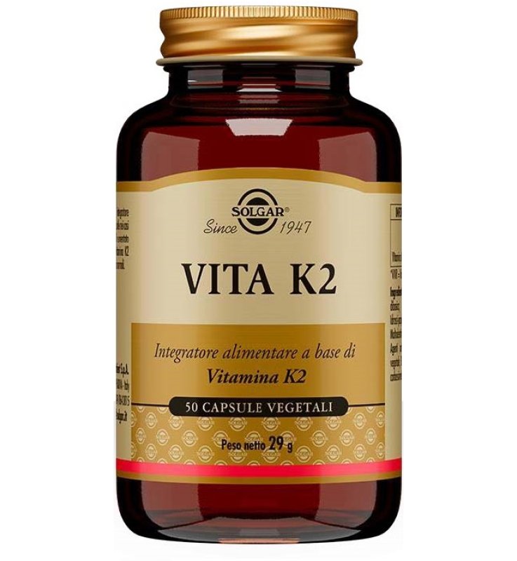 Solgar Vita K2 | Vitamina K2 Menachinone-7 da Natto per le Ossa 50CPS VEG