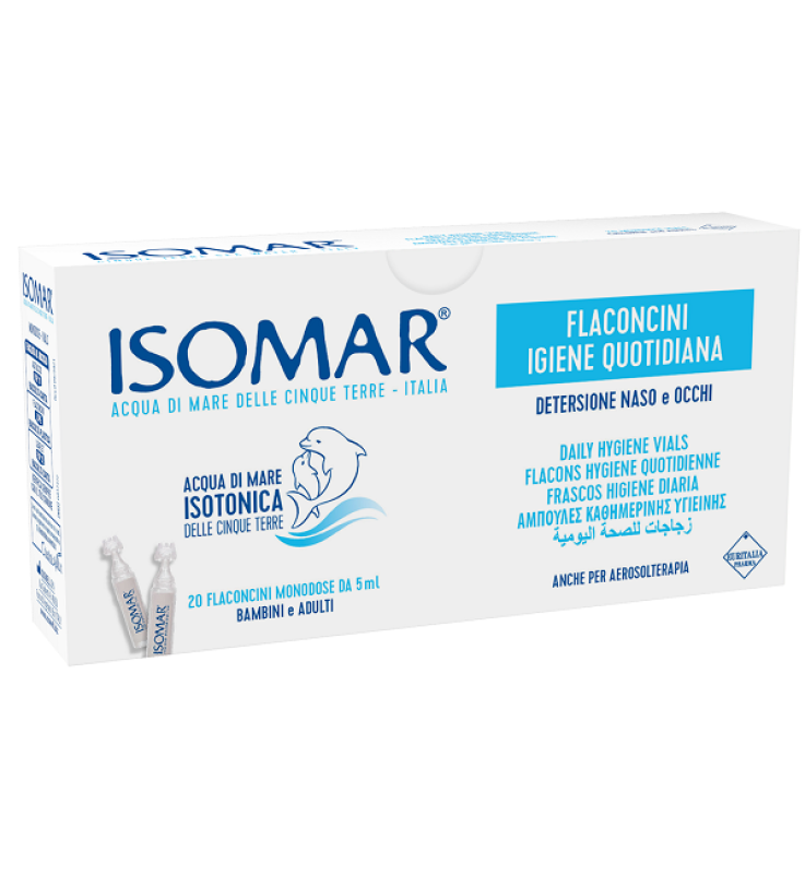 ISOMAR SOLUZIONE ISOTONICA ACQUA MARE IGIENE QUOTIDIANA 20 FLACONCINI MONODOSE 5 ML