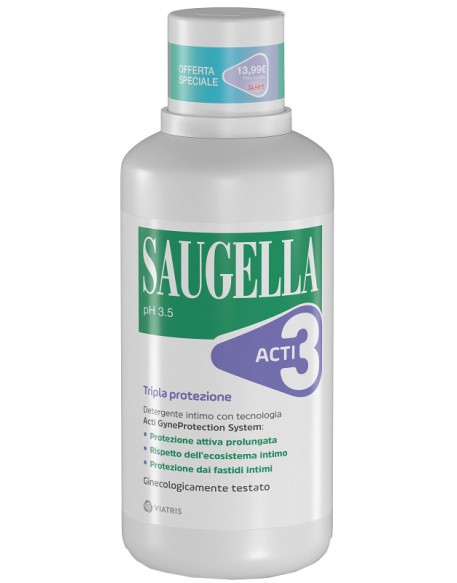 SAUGELLA ACTI3 DETERGENTE INTIMO 500 ML TAGLIO PREZZO