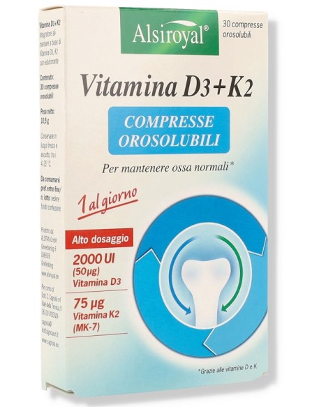 ALSIROYAL VITAMINA D3+K2 30 COMPRESSE OROSOLUBILI