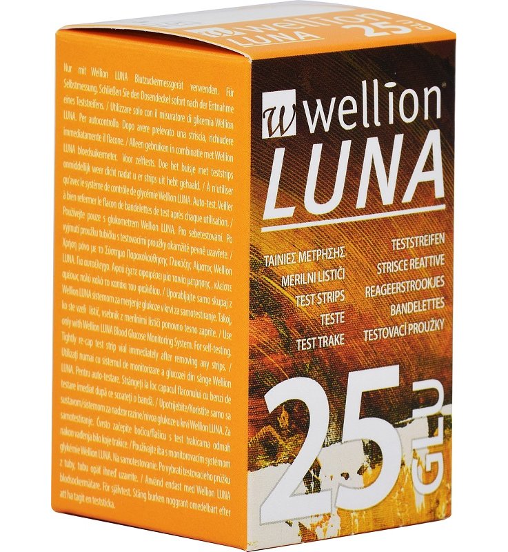 WELLION LUNA 25 STRIPS STRISCE PER MISURAZIONE GLICEMIA