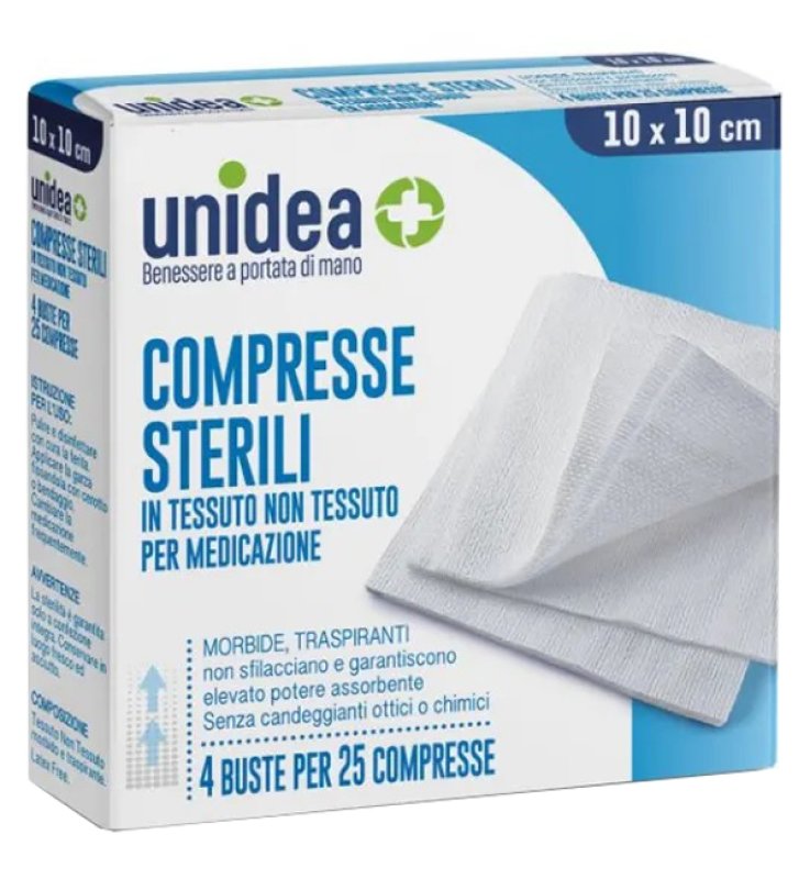 GARZA COMPRESSA IN TESSUTO NON TESSUTO 10 X 10 CM 100 PEZZI