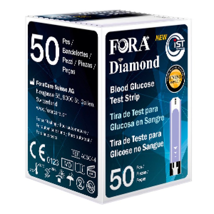 STRISCE MISURAZIONE GLICEMIA FORA DIAMOND PRIMA VOICE MINI GD50 50 PEZZI STRISCE MISURAZIONE GLICEMIA FORA DIAMOND PRIMA VOICE MINI GD50 50 PEZZI