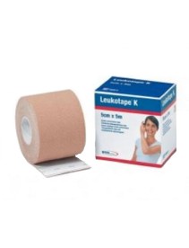 BENDA ADESIVA LEUKOTAPE K PER TAPING FISIOTERAPICO LARGHEZZA5 CM LUNGHEZZA 5 M COLOR CARNE IN ROTOLO