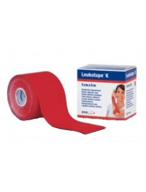 BENDA ADESIVA LEUKOTAPE K PER TAPING FISIOTERAPICO LARGHEZZA5 CM LUNGHEZZA 5 M COLORE ROSSO IN ROTOLO