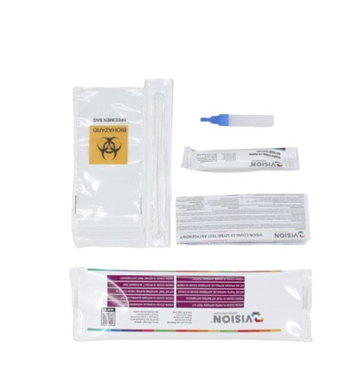 TEST ANTIGENICO RAPIDO COVID-19 VISION AUTODIAGNOSTICO DETERMINAZIONE QUALITATIVA ANTIGENI SARS-COV-2 IN TAMPONI NASALIMEDIANTE IMMUNOCROMATOGRAFIA 1 PEZZO