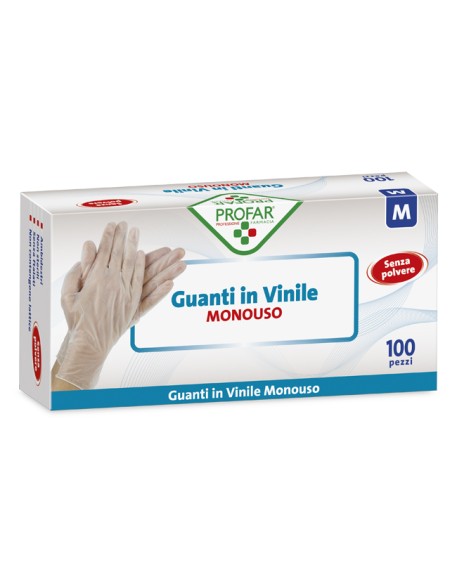 PROFAR GUANTO IN VINILE SENZA POLVERE M 100 PEZZI