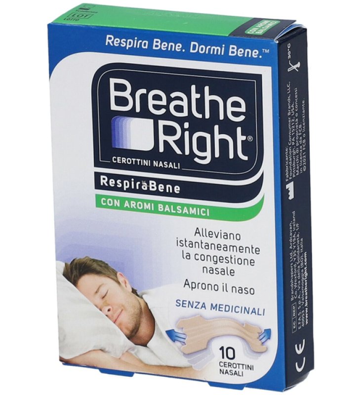 CEROTTI NASALI BREATH RIGHT BALSAMICI 10 PEZZI