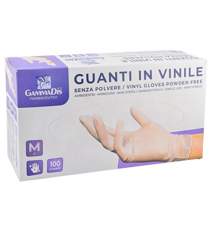 GUANTI VINIL S/POL M 100P GAMMAD