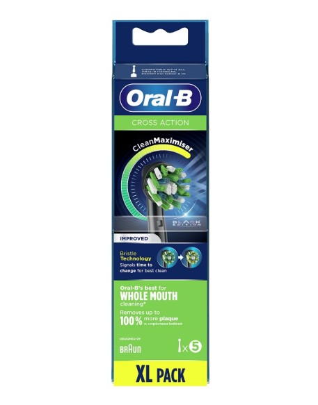 ORALB CROSS ACTION BLACK EB50 TESTINE PER SPAZZOLINO ELETTRICO 5 PEZZI