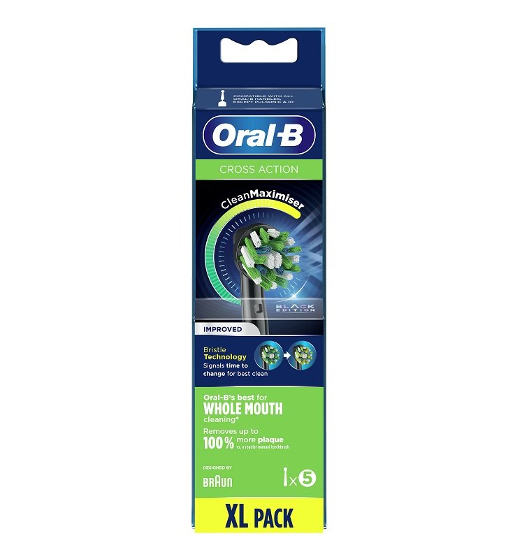 ORALB CROSS ACTION BLACK EB50 TESTINE PER SPAZZOLINO ELETTRICO 5 PEZZI