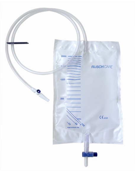 SACCA DI DRENAGGIO LETTO PER INCONTINENZA 2000ML IN PVC CONVALVOLA DI NON RITORNO E SCARICO STERILE CON TUBO DI RACCORDO 120CM 1 PEZZO RIUTILIZZABILE