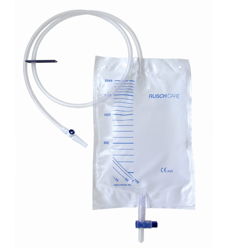 SACCA DI DRENAGGIO LETTO PER INCONTINENZA 2000ML IN PVC CONVALVOLA DI NON RITORNO E SCARICO STERILE CON TUBO DI RACCORDO 120CM 1 PEZZO RIUTILIZZABILE