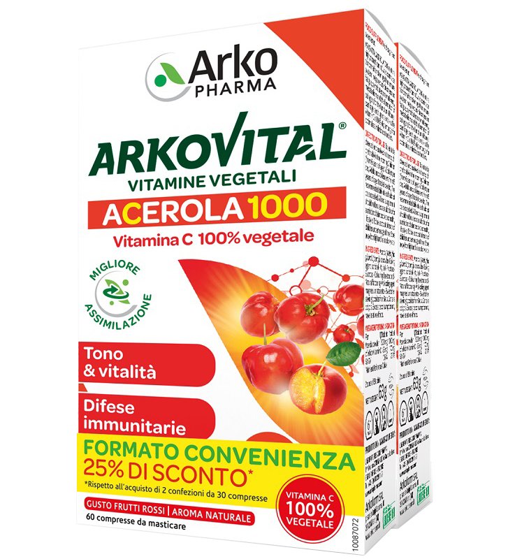 ARKOVITAL ACEROLA 1000 PACK FAMILY 60 COMPRESSE ARKOVITAL ACEROLA 1000 PACK FAMILY 60 COMPRESSE