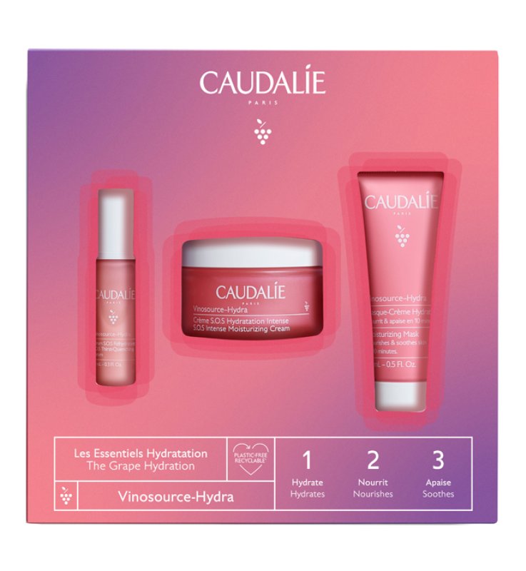 VINOSOURCE-HYDRA COFANETTO CREME SOS XMAS 2022 CREMA 50 ML +SIERO 10 ML + MASCHERA 15 ML
